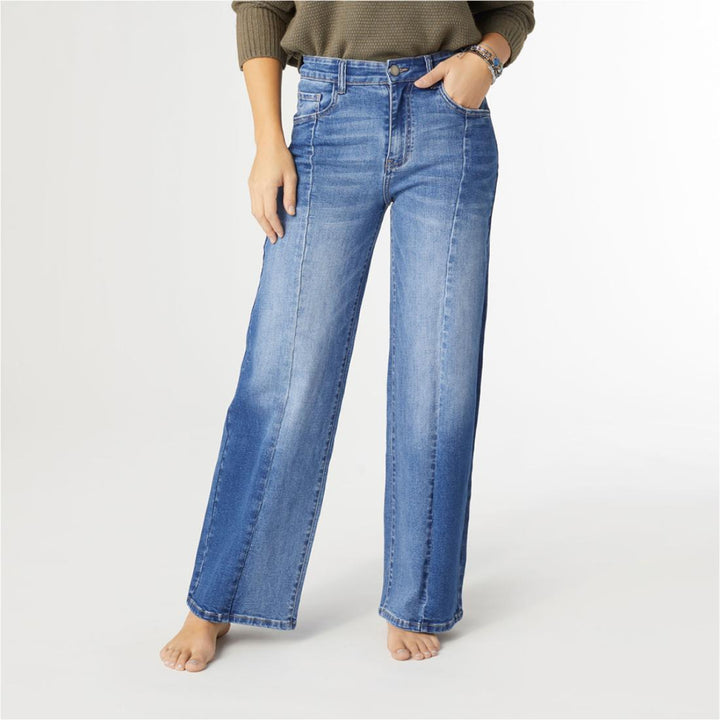 EverStretch Wide Leg Dual Wash - Medium Denim