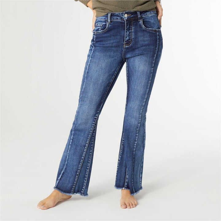 EverStretch Flare with Inset Seam - Dark Denim